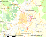 Map commune FR insee code 21054